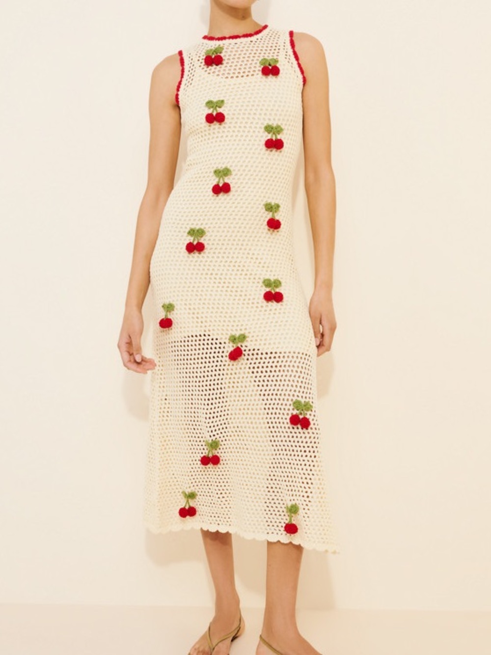 Callahan Flor Cherry Midi Dress Size Small
